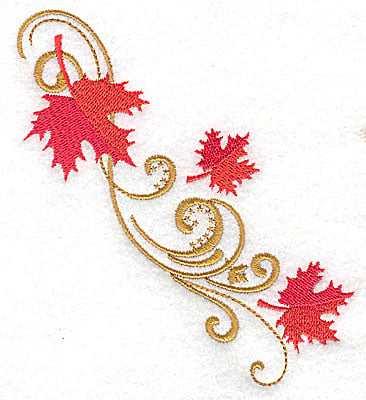Embroidery Design: Victorian fall leaf design 16<br> 4.36w X 4.49h