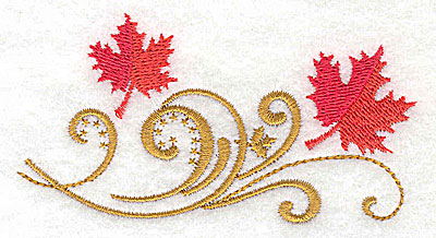 Embroidery Design: Victorian fall leaf design 17<br> 3.78w X 2.04h