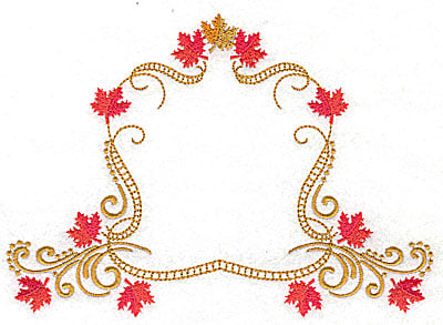 Embroidery Design: Victorian fall leaf design 18<br> 6.97w X 4.94h
