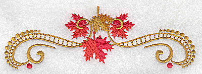 Embroidery Design: Victorian fall leaf design 19<br> 4.97w X 1.64h