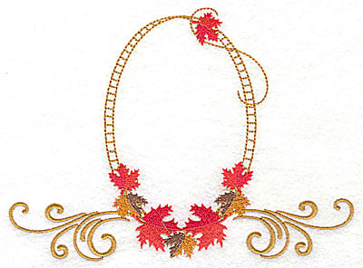 Embroidery Design: Victorian fall leaf design 20<br> 6.88w X 4.98h