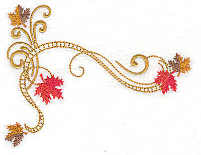Embroidery Design: Victorian fall leaf design 22<br> 4.99w X 3.83h