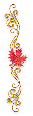 Embroidery Design: Victorian fall leaf design 23<br> 1.04w X 4.97h