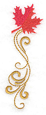 Embroidery Design: Victorian fall leaf design 24<br> 1.31w X 3.79h