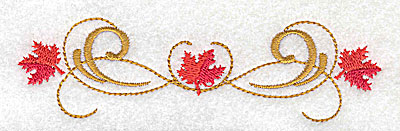 Embroidery Design: Victorian fall leaf design 25<br> 4.98w X 1.39h