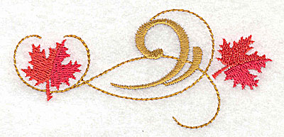 Embroidery Design: Victorian fall leaf design 26<br> 3.83w X 1.77h