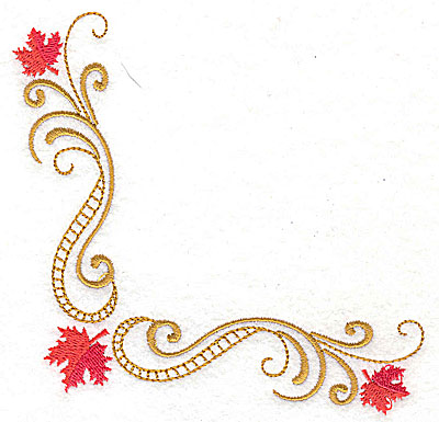 Embroidery Design: Victorian fall leaf design 27<br> 4.94w X 4.94h