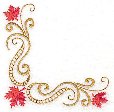 Embroidery Design: Victorian fall leaf design 28<br> 3.84w X 3.83h