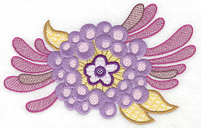 Embroidery Design: Flower with outer petals large<br> 6.99w X 4.35h