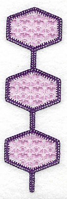 Embroidery Design: Hexagon trio<br> 1.48w X 4.92h
