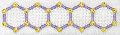 Embroidery Design: Hexagon border<br> 7.93w X 2.14h