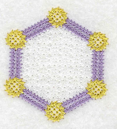Embroidery Design: Hexagon with dots<br> 1.90w X 2.13h