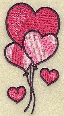 Embroidery Design: Balloon hearts<br> 1.98w X 3.83h