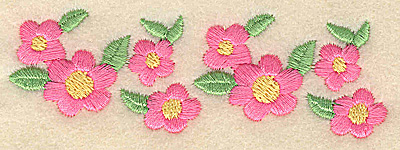 Embroidery Design: Flowers<br> 3.89w X 1.29h