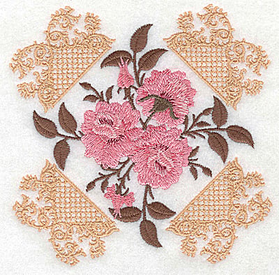 Embroidery Design: Victorian Roses A<br> 4.99w X 4.99h