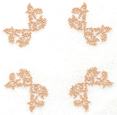 Embroidery Design: Four corners inverted B<br> 4.98w X 4.98h