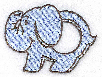Embroidery Design: Elephant teething ring boy large<br> 3.43w X 2.57h