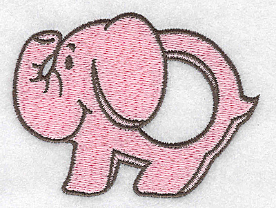 Embroidery Design: Elephant teething ring girl large<br> 3.43w X 2.57h