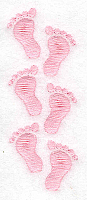 Embroidery Design: Footprint trio girl<br> 1.25w X 3.32h