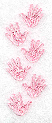 Embroidery Design: Handprint trio girl<br> 1.10w X 3.08h