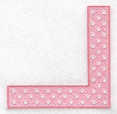 Embroidery Design: Corner with circles girl<br> 3.57w X 3.56h