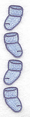 Embroidery Design: Four baby boy booties vertical<br> 0.88w X 4.76h
