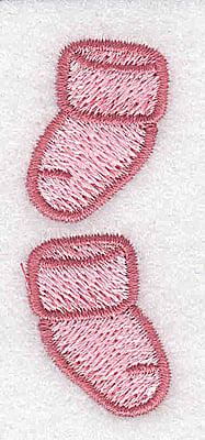 Embroidery Design: Baby bootie pair girl<br> 0.88w X 2.35h