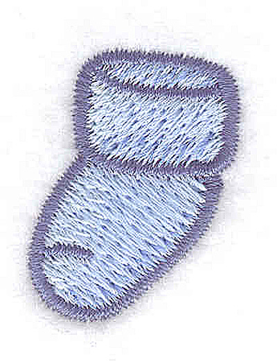 Embroidery Design: Single baby bootie boy<br> 0.88w X 1.14h