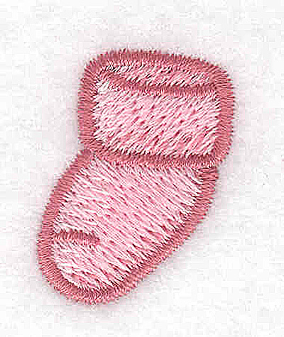 Embroidery Design: Single baby bootie girl<br> 0.88w X 1.14h