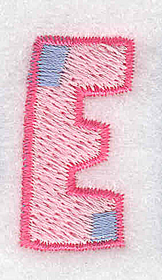 Embroidery Design: E small<br> 0.65w X 1.26h
