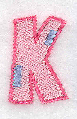 Embroidery Design: K small<br> 0.87w X 1.28h