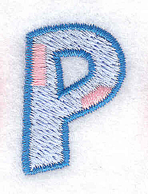 Embroidery Design: P small<br> 0.86w X 1.29h