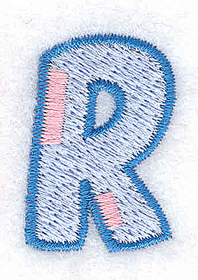 Embroidery Design: R small<br> 0.86w X 1.28h