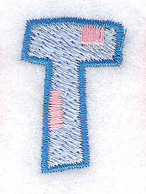 Embroidery Design: T small<br> 0.82w X 1.27h