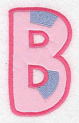 Embroidery Design: B applique large<br> 2.13w X 3.66h