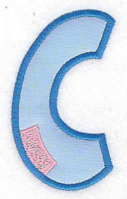 Embroidery Design: C applique large<br> 2.11w X 3.71h
