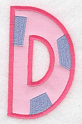 Embroidery Design: D applique large<br> 2.13w X 3.64h