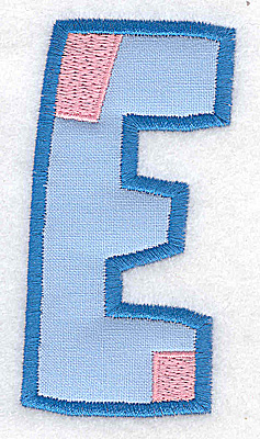 Embroidery Design: E applique large<br> 1.90w X 3.64h