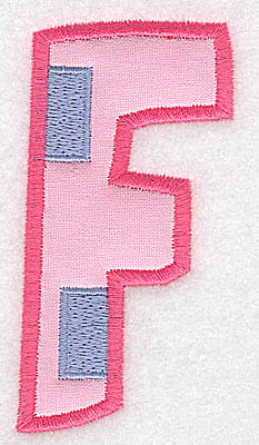 Embroidery Design: F applique large<br> 1.83w X 3.65h