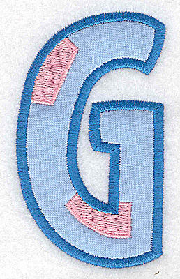 Embroidery Design: G applique large<br> 2.14w X 3.71h