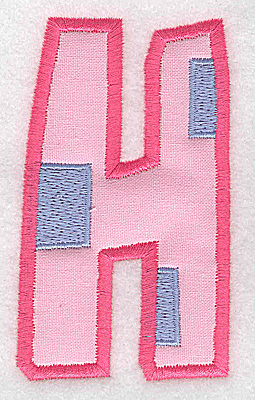 Embroidery Design: H applique large<br> 2.13w X 3.68h