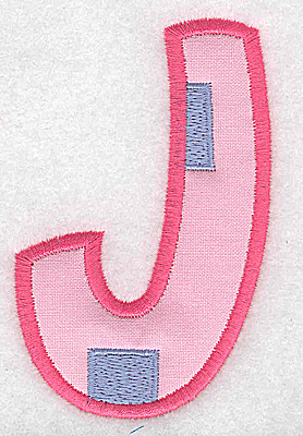 Embroidery Design: J applique large<br> 2.33w X 3.68h