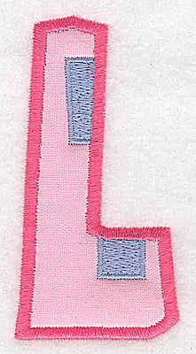 Embroidery Design: L applique large<br> 1.83w X 3.64h