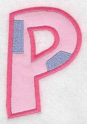 Embroidery Design: P applique large<br> 2.49w X 3.72h