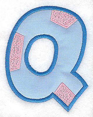 Embroidery Design: Q applique large<br> 3.05w X 3.89h