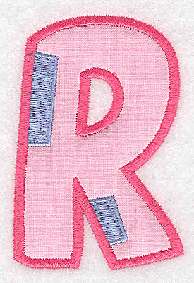 Embroidery Design: R applique large<br> 2.47w X 3.68h