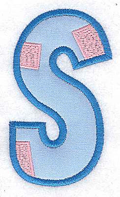 Embroidery Design: S applique large<br> 2.17w X 3.71h