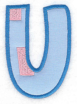 Embroidery Design: U applique large<br> 2.57w X 3.69h