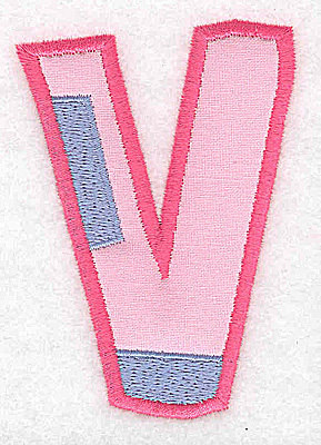 Embroidery Design: V applique large<br> 2.57w X 3.67h