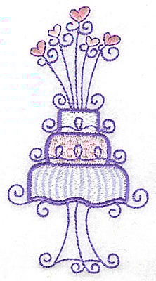Embroidery Design: Wedding Cake large<br> 2.61w X 4.95h | Embroidery Legacy Embroidery Design: Wedding Cake large<br> 2.61w X 4.95h
